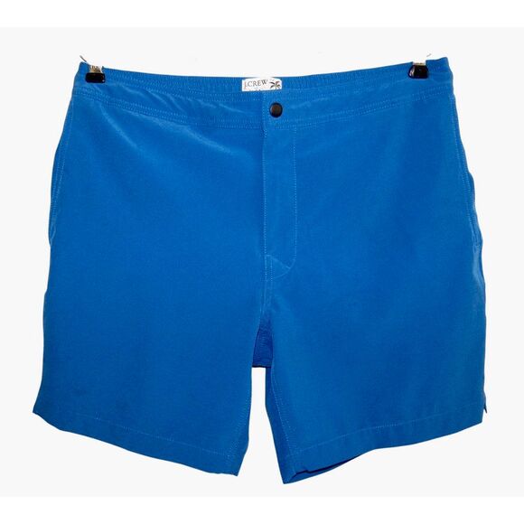 J. Crew Pool Shorts Mens M Royal Blue 7" - Picture 2 of 6